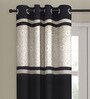 Black Blackout Satin 9 Feet Eyelet Curtain