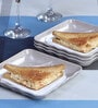 Black Boat Grey 7 Inch Melamine (Set of 4) Appetizer Platter with Dip Bowl