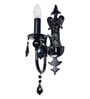 Black Candelabra Wall Sconce with Crystals