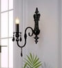 Black Candelabra Wall Sconce with Crystals