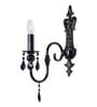 Black Candelabra Wall Sconce with Crystals