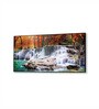 Black Canvas Framed Autumn Cascade Nature's Vibrant Symphony Wall Painting(12X24 Inch)