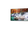 Black Canvas Framed Autumn Cascade Nature's Vibrant Symphony Wall Painting(18X36 Inch)