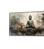 Canvas Framed Buddha in Tranquility on Rock Wall Painting