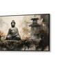 Canvas Framed Buddha in Tranquility on Rock Wall Painting