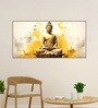Canvas Framed Buddha on Vibrant Wall Painting