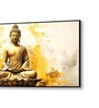 Canvas Framed Buddha on Vibrant Wall Painting