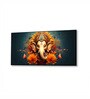 Black Canvas Framed Divine Lord Ganesa in oral aesthetic Wall Painting