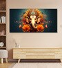 Black Canvas Framed Divine Lord Ganesa in oral aesthetic Wall Painting