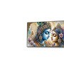 Black Canvas Framed Divine Love of Krishna and Radha Wall Painting(12X24 Inch)