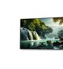 Black Canvas Framed Enchanted Forest Waterfall Pink Serenity Wall Painting(24X48 Inch)