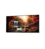 Black Canvas Framed Enchanted Forest Waterfall Pink Serenity Wall Painting(24X48 Inch)
