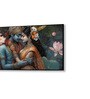 Black Canvas Framed Eternal Love of Krishna and Radha Wall Painting(12X24 Inch)