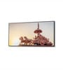 Black Canvas Framed Krishna and Arjuna's Divine Journey Wall Painting(12X24 Inch)
