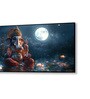 Black Canvas Framed Lord Ganesha in Divine Moon Wall Painting