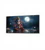 Black Canvas Framed Lord Ganesha in Divine Moon Wall Painting