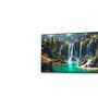 Black Canvas Framed Lush Green Waterfall in Forest Wall Painting(12X24 Inch)