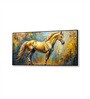 Black Canvas Framed Majestic Equine Serenity in Nature Wall Painting(24X48 Inch)