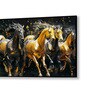 Black Canvas Framed Majestic Equine Serenity in Nature Wall Painting(18X36 Inch)