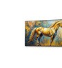 Black Canvas Framed Majestic Equine Serenity in Nature Wall Painting(18X36 Inch)