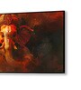 Black Canvas Framed Majestic Ganesha on Orange Canvas Wall Painting(12X24 Inch)