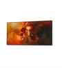 Black Canvas Framed Majestic Ganesha on Orange Canvas Wall Painting(24X48 Inch)