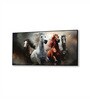 Black Canvas Framed Majestic Horses in Dramatic Flight Wall Painting(24X48 Inch)