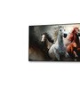 Black Canvas Framed Majestic Horses in Dramatic Flight Wall Painting(24X48 Inch)