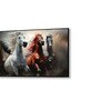 Black Canvas Framed Majestic Horses in Dramatic Flight Wall Painting(24X48 Inch)
