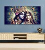 Black Canvas Framed Radha Krishna: Colors of Love Wall Painting(18X36 Inch)