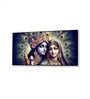Black Canvas Framed Radha Krishna: Colors of Love Wall Painting(18X36 Inch)