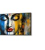 Black Canvas Framed Radiant Serenity: Shiva's Essence Wall Painting(18X36 Inch)
