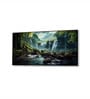 Black Canvas Framed Serene Forest wild Waterfall Wall Painting(24X48 Inch)