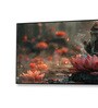 Black Canvas Framed Serene Ganesha on Lotus Blossom Wall Painting