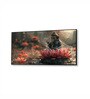 Black Canvas Framed Serene Ganesha on Lotus Blossom Wall Painting