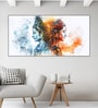 Black Canvas Framed Shiva's Colorful Duality Wall Painting(12X24 Inch)