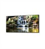 Black Canvas Framed Tropical Oasis Waterfall Escape Wall Painting(18X36 Inch)