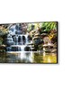 Black Canvas Framed Tropical Oasis Waterfall Escape Wall Painting(18X36 Inch)