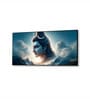 Black Canvas Framed Vibrant Lord Shiva Divine Art Wall Painting(24X48 Inch)