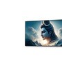 Black Canvas Framed Vibrant Lord Shiva Divine Art Wall Painting(18X36 Inch)