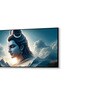 Black Canvas Framed Vibrant Lord Shiva Divine Art Wall Painting(24X48 Inch)