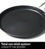 Cormorant 11 Inch Hard Anodised & Non- Stick Black Aluminium Dosa Tawa