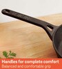 Pre Seasoned Skillet 9.4 Inch Hard Anodised Black Cast Iron Frying Pan