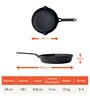 Pre Seasoned Skillet 9.4 Inch Hard Anodised Black Cast Iron Frying Pan