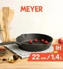 Pre- Seasoned Skillet 8.7 Inch Hard Anodised Black Cast Iron Frying Pan