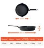 Pre- Seasoned Skillet 8.7 Inch Hard Anodised Black Cast Iron Frying Pan