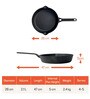 Pre Seasoned Skillet 10.2 Inch Hard Anodised Black Cast Iron Frying Pan