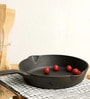 Pre Seasoned Skillet 9.4 Inch Hard Anodised Black Cast Iron Frying Pan