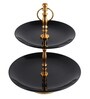 Black Ceramic Double Layer Food Platter
