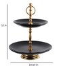 Black Ceramic Double Layer Food Platter